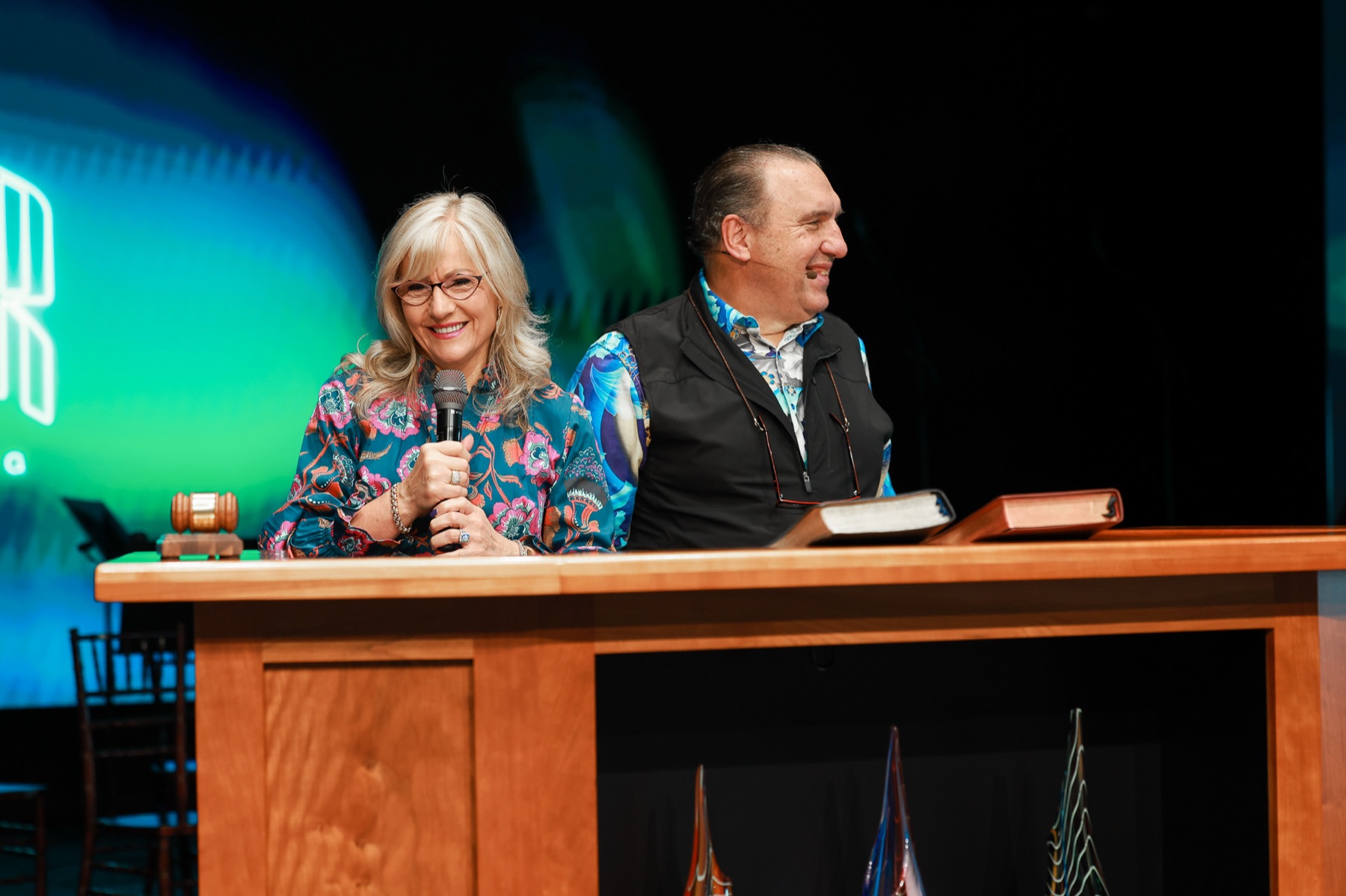 Drs. Rodney and Adonica Howard-Browne on the platform