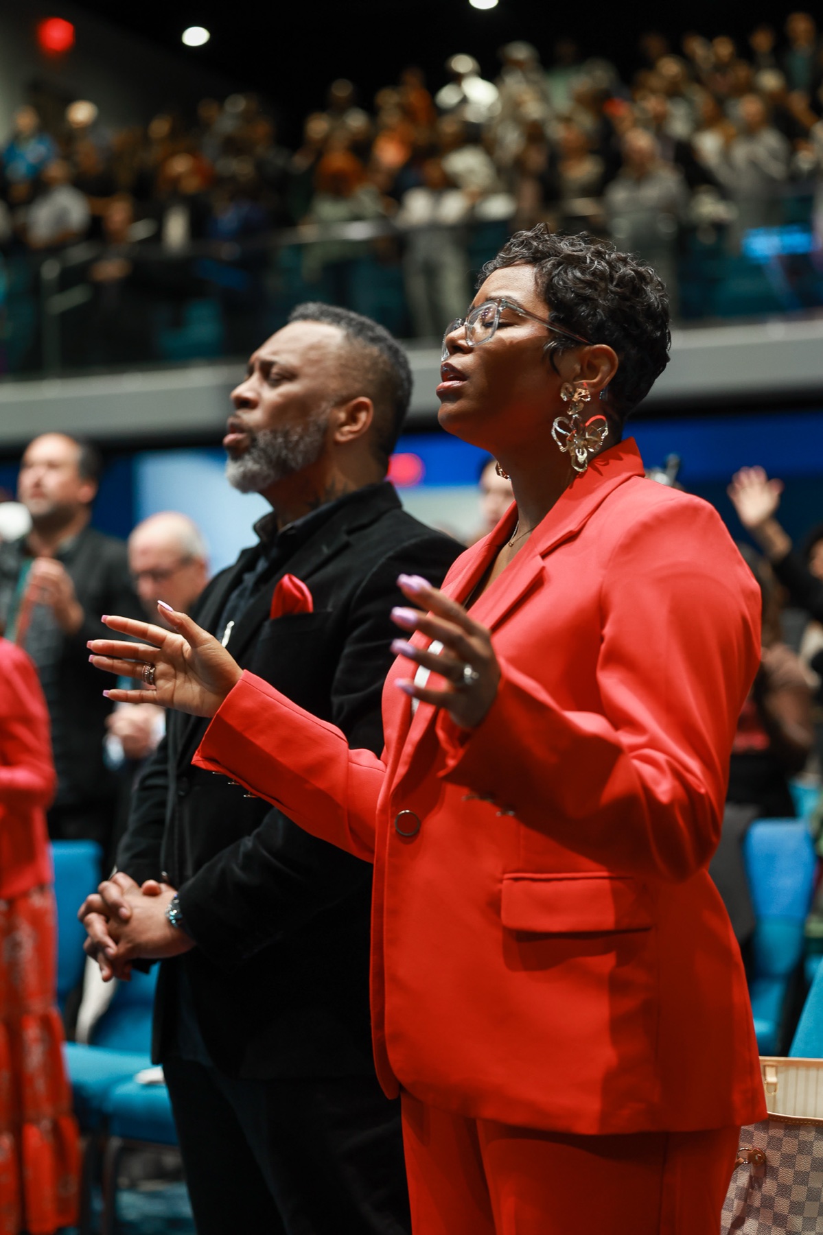 Worshippers during ministry time